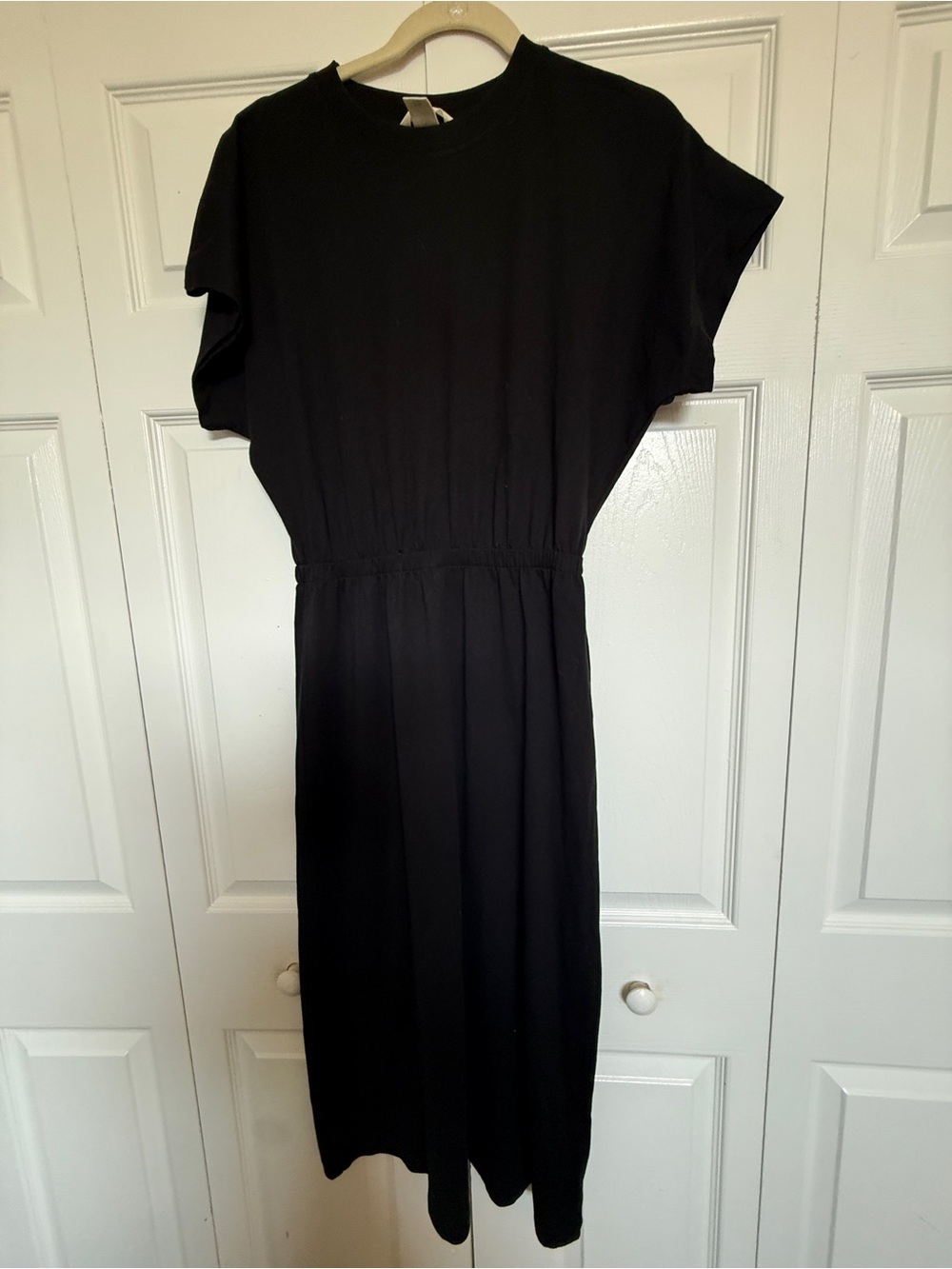H&M Black Midi Dress with Elastic Waist